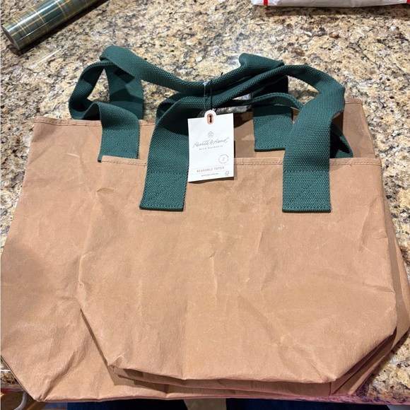 HEARTH & HAND NWT 2pc tote bag set -brown/green - Picture 9 of 9